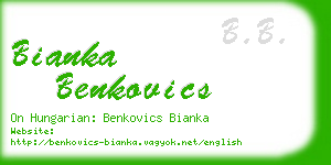 bianka benkovics business card